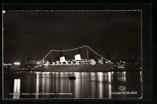 AK Göteborg, Hamnen med M/S Kungsholm i nattbelysning