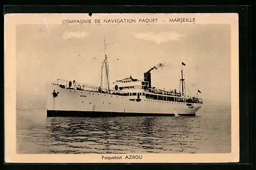 AK Marseille, Paquebot Azrou, Passagierschiff