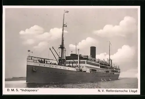 AK Passagierschiff D. M. S. Indrapoera, N. V. Rotterdamsche Lloyd