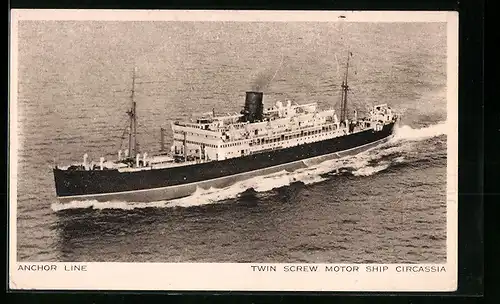 AK Passagierschiff Twin Screw Motor Ship Circassia, Anchor Line