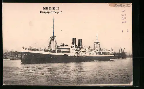 AK Passagierschiff Medie II, Compagnie Paquet