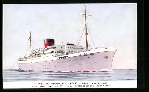 AK Passagierschiff RMS Edinburgh Castle der Union Castle Line