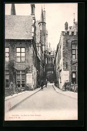 AK Bruges, La Rue de l`Ane Aveugle