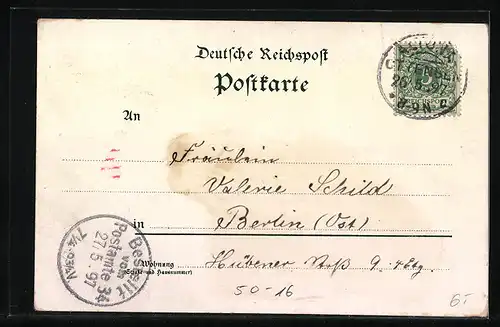 Lithographie Hamburg-St.Pauli, Botanischer Garten und Zoologischer Garten