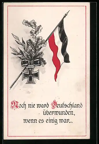 AK Eisernes Kreuz und Reichskriegsflagge