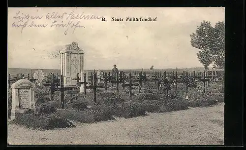 AK Blick auf den Neuen Militärfriedhof