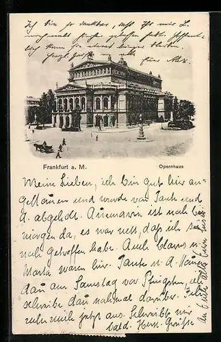 AK Frankfurt a. M., Platz am Opernhaus