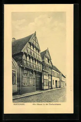 AK Buxtehude, Alte Häuser in der Fischerstrasse
