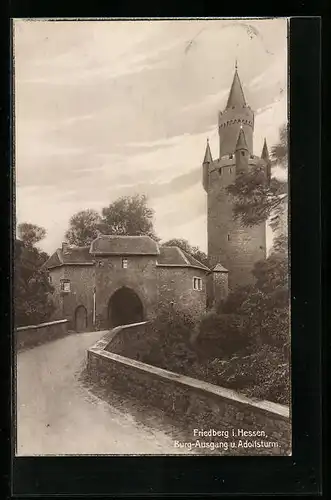 AK Friedberg i. Hessen, Burg-Ausgang und Adolfsturm