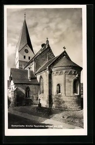 AK Faurndau, Romanische Kirche von der Rückseite