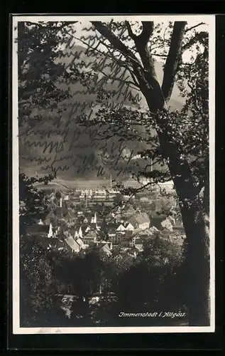 AK Immenstadt i. Allgäu, Ortsansicht mit Kirche und Industriegebiet