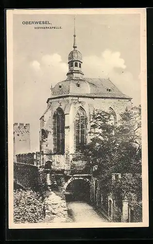 AK Oberwesel, Wernerkapelle mit Tunnel