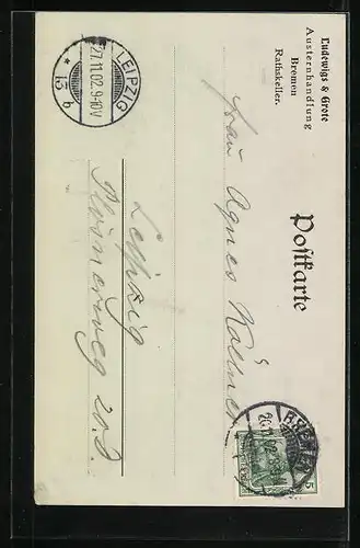 Mondschein-AK Bremen, Rathaus und Kirche