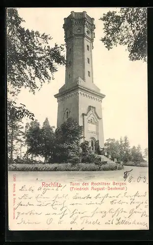 AK Rochlitz, Turm des Rochlitzer Berges, Friedrich August Denkmal