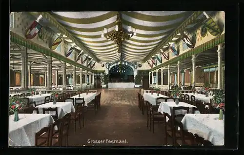 AK Leipzig, Park Meusdorf im Lunapark, Grosser Festsaal, Innenansicht