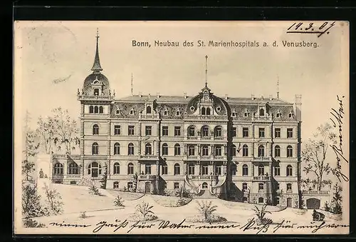 AK Bonn, Neubau des St. Marienhospitals auf dem Venusberg