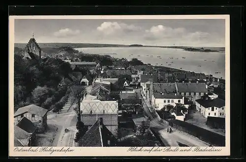 AK Heiligenhafen, Blick auf die Stadt und Badedüne