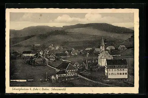 AK Schweighausen b. Lahr, Ortsansicht mit Kirche