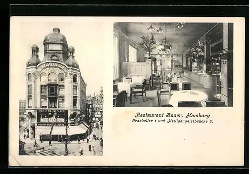 AK Hamburg-Neustadt, Restaurant Bauer, Heiligengeistbrücke 2