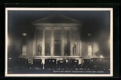 AK Berlin, bei Nacht, Staatsoper Unter den Linden