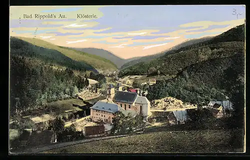 AK Bad Rippoldsau, Klösterle mit Umgebung aus der Vogelschau