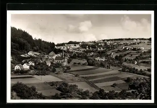 AK Wilhelmsfeld bei Heidelberg, Ortsansicht mit Umgebung