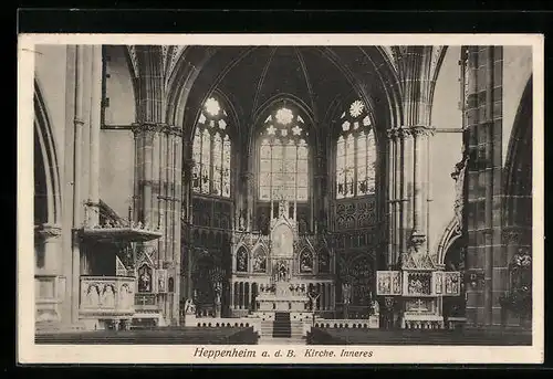 AK Heppenheim a. d. B., Inneres der Kirche