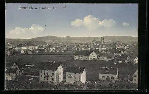 AK Kempten, Totalansicht mit Bergblick