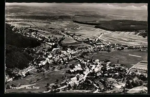 AK Tawern /Bez. Trier, Gesamtansicht, Fliegeraufnahme