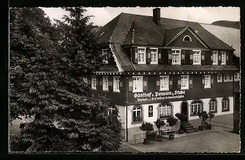 AK Oberharmersbach /Baden, Gasthof-Pension zur Stube, zum Sternen und zu den drei wilden Schweinsköpfen