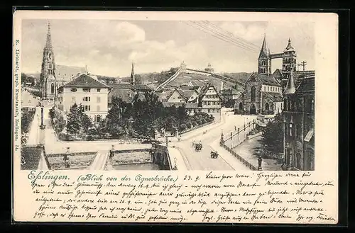 AK Esslingen, Blick von der Agnesbrücke