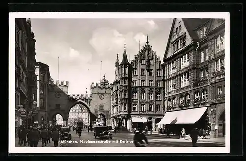 AK München, Neuhauserstrasse mit Karlstor