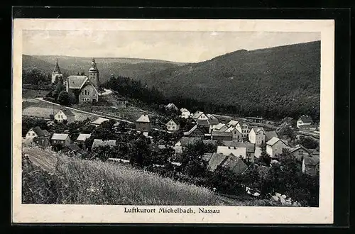 AK Michelbach /Nassau, Ortsansicht mit Kirche