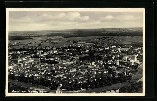 AK Rastatt, Teilansicht, Fliegeraufnahme