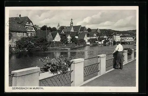 AK Gernsbach im Murgtal, Uferpartie