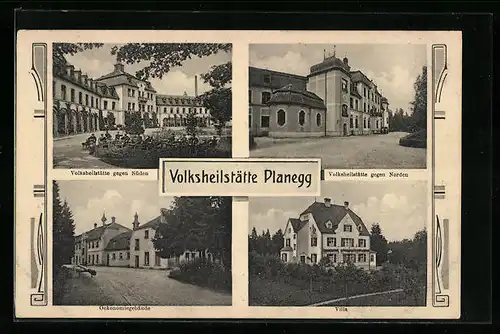 AK Planegg, Volksheilstätte gegen Süden, Oekonomiegebäude, Villa