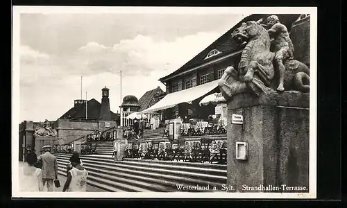 AK Westerland a. Sylt, Cafe Strandhallen-Terrasse