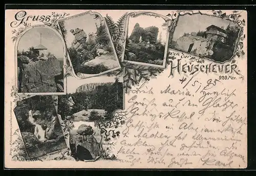 Vorläufer-AK Heuscheuer, 1895, Schweizerhaus, Belvedere, Eberkopf