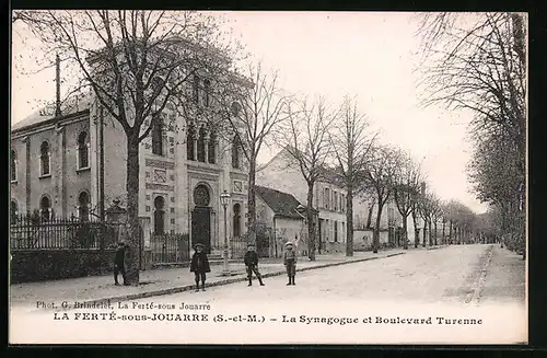 AK La Ferté-sous-Jouarre, La Synagogue et Boulevard Turenne