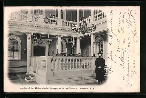 AK Newport, RI, Interior of the Oldest Jewish Synagogue in the Country, Synagoge