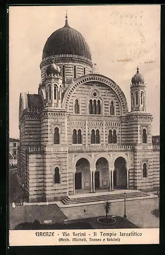AK Firenze, Via Farini, Il Tempio Israelitico, Synagoge