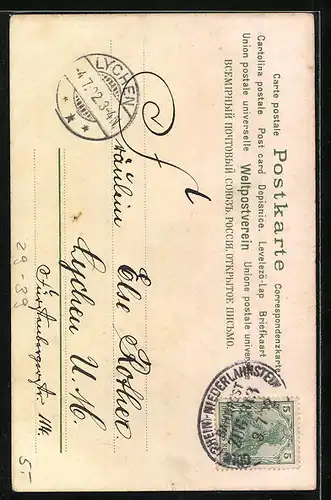 Duft-AK Mädchen mit Blumenvase in Blumengarten