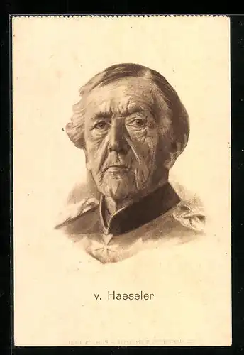 AK Heerführer von Haeseler, Kopfportrait, Uniform