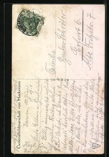 AK Heerführer Generalfeldmarschall von Mackensen in Uniform