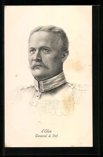 AK Heerführer General der Infanterie d`Elsa, Portrait