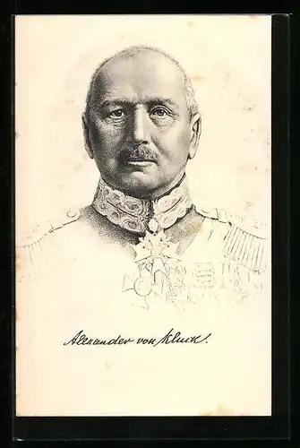 AK Heerführer Generaloberst Alexander von Kluck, Portrait in Uniform