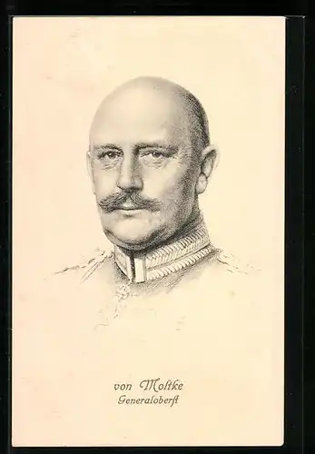 AK Heerführer Generaloberst von Moltke, Kopfportrait in Uniform