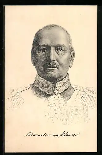 AK Heerführer Alexander von Kluck, Portrait in Uniform