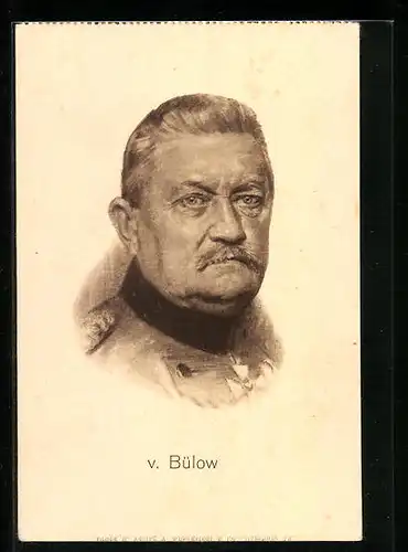 AK Heerführer von Bülow, Kopfportrait in Uniform