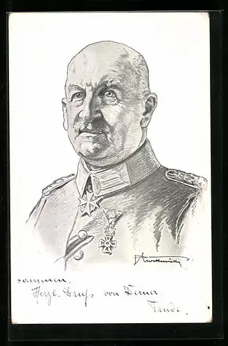 AK Heerführer General von Linsingen, Portrait in Uniform